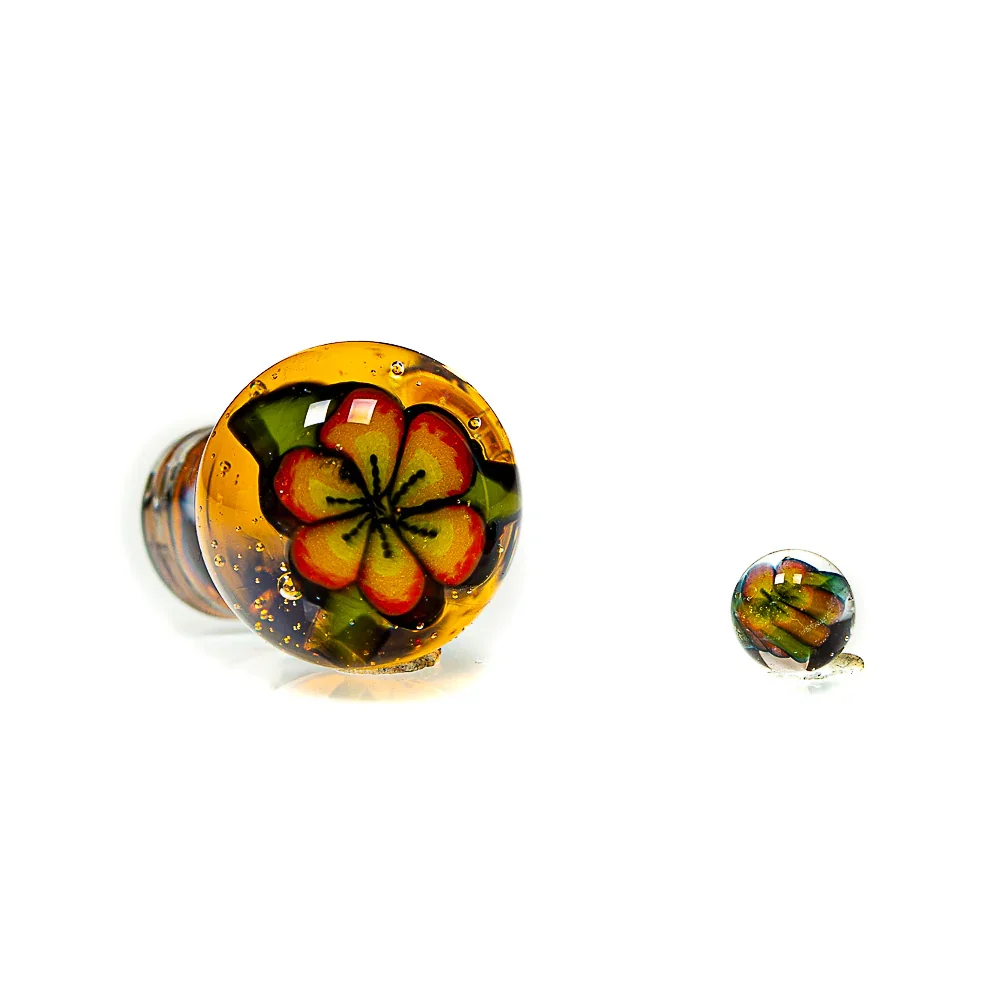Steve H Glass - Slyme Hibiscus Flower Control Tower Cap w/ Pearl - Image 2