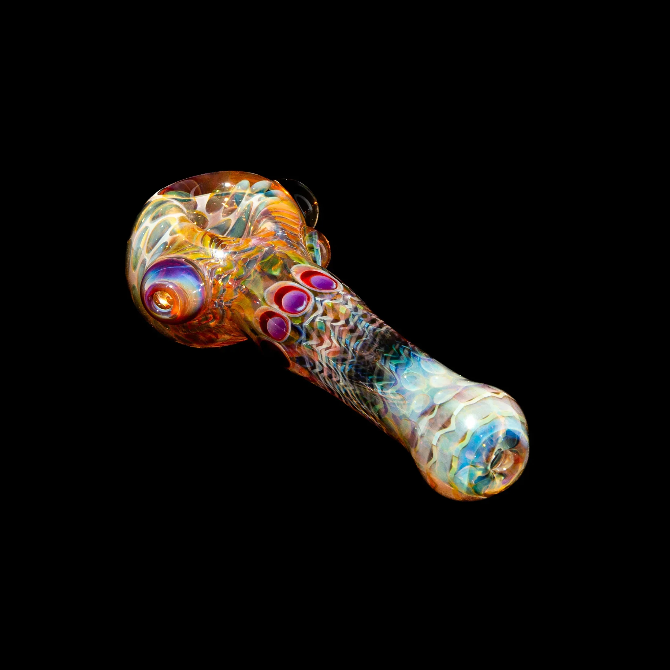 Stevie P - Fume Honeycomb Cap & Mouthpiece w/ Amber Purple Dots Spoon - Image 2