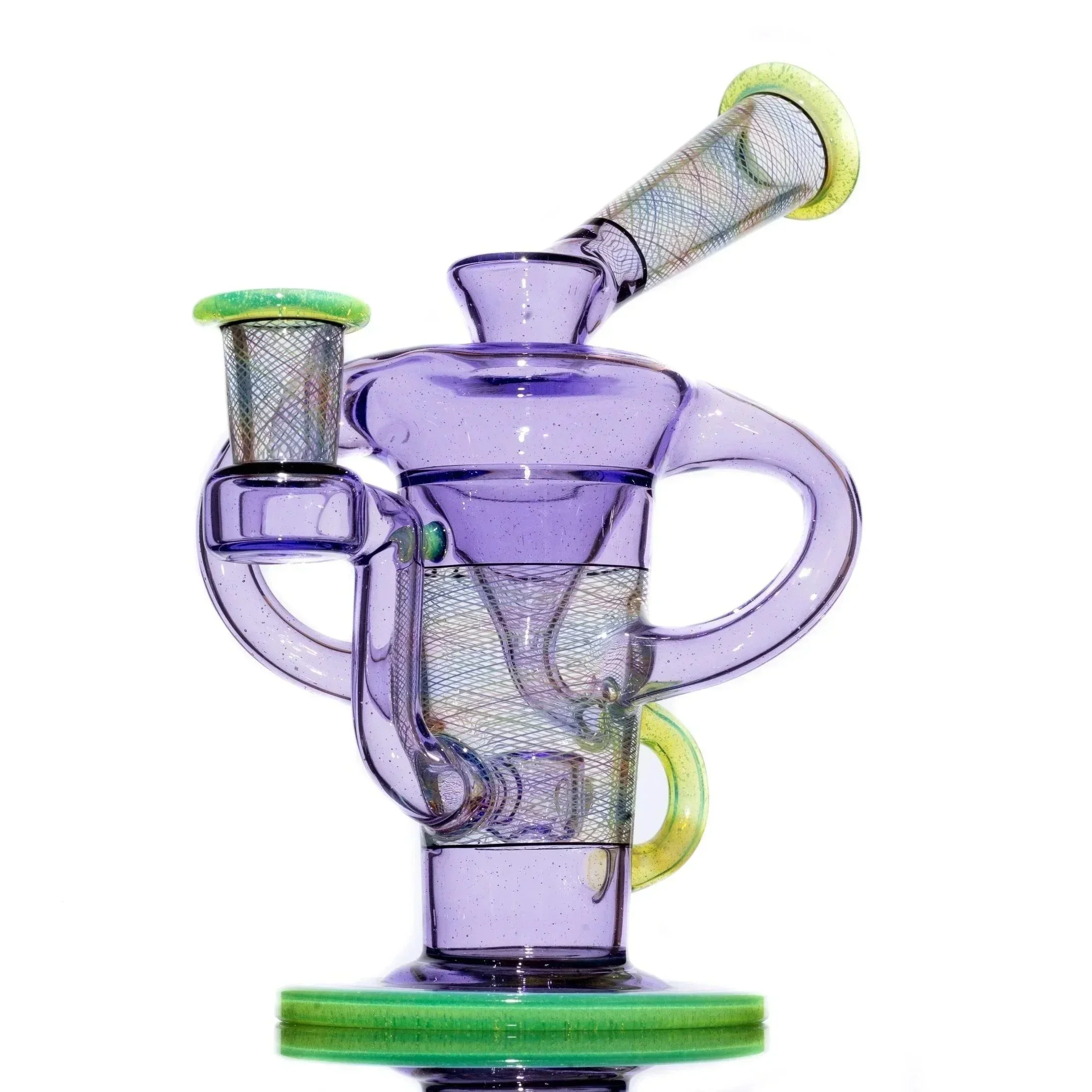 Stevie P - Purple Rain & Slyme Rainbow Retti Double Uptake Klein Recycler w/ Matching Bubble Cap - Image 2