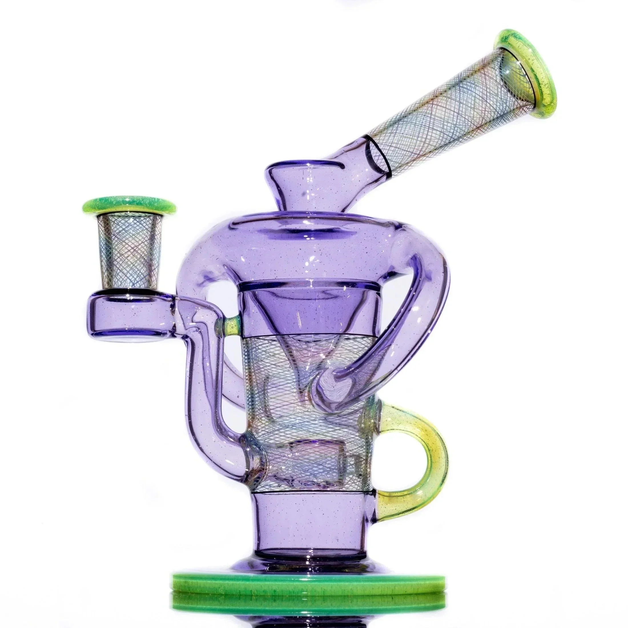 Stevie P - Purple Rain & Slyme Rainbow Retti Double Uptake Klein Recycler w/ Matching Bubble Cap - Image 3