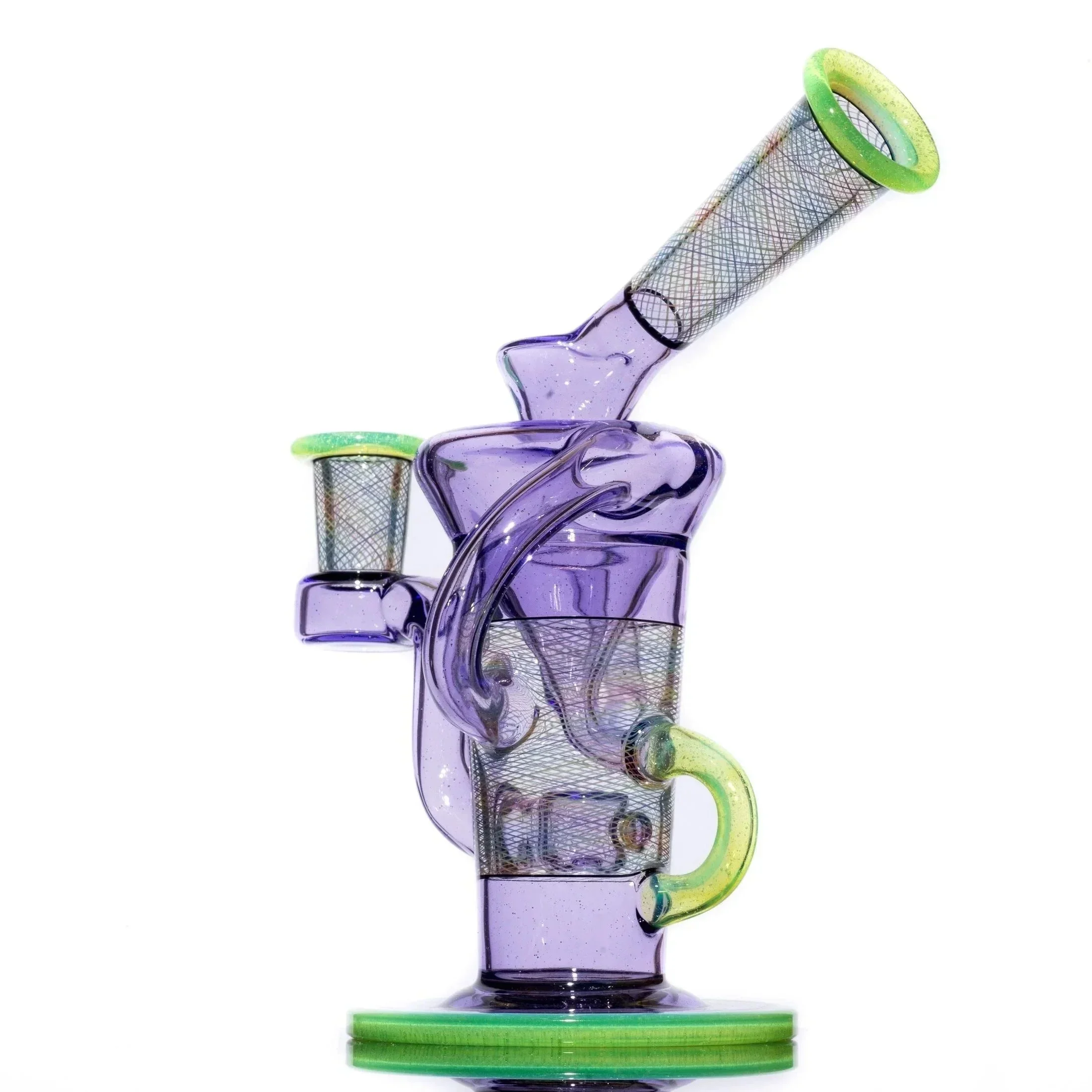 Stevie P - Purple Rain & Slyme Rainbow Retti Double Uptake Klein Recycler w/ Matching Bubble Cap - Image 4