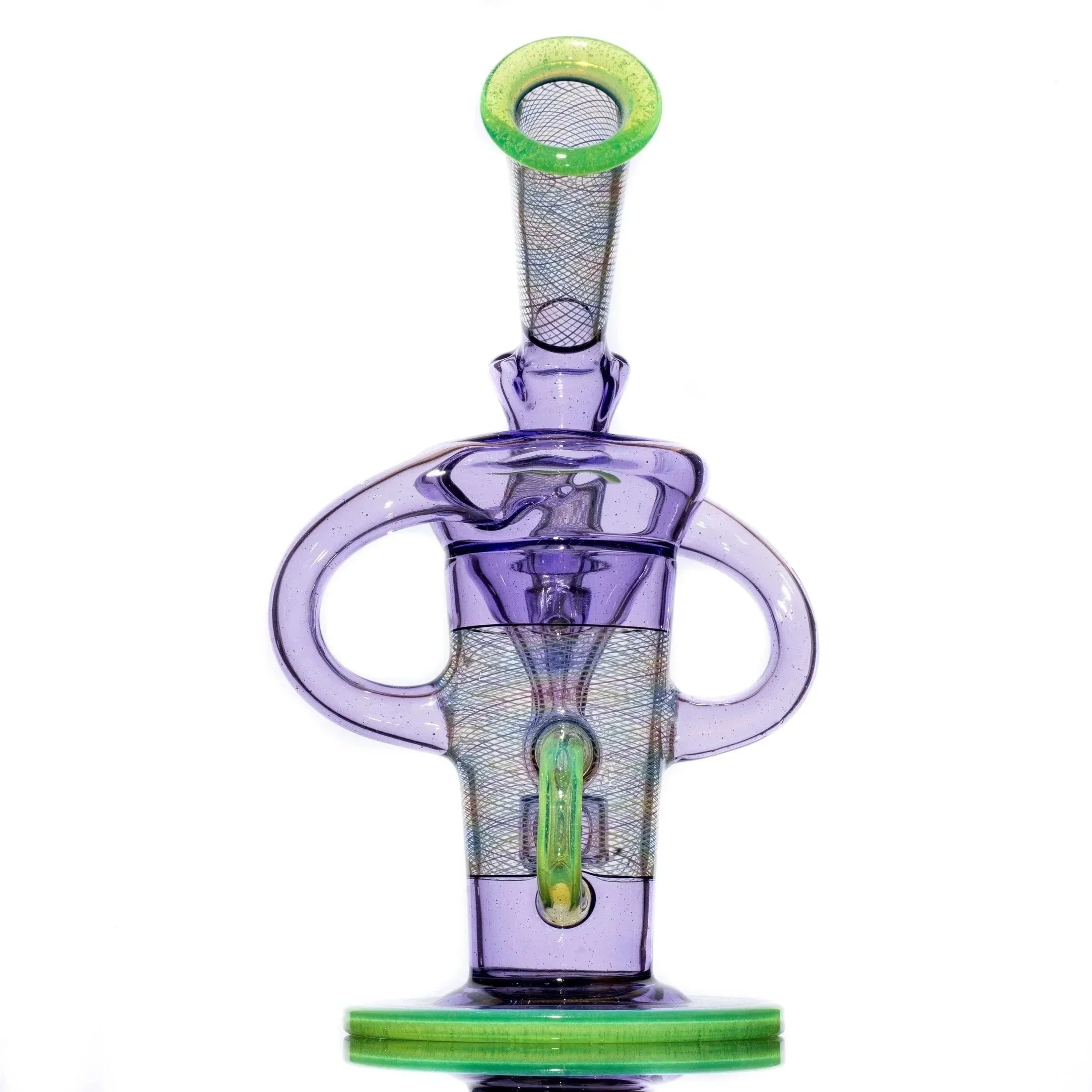 Stevie P - Purple Rain & Slyme Rainbow Retti Double Uptake Klein Recycler w/ Matching Bubble Cap - Image 5