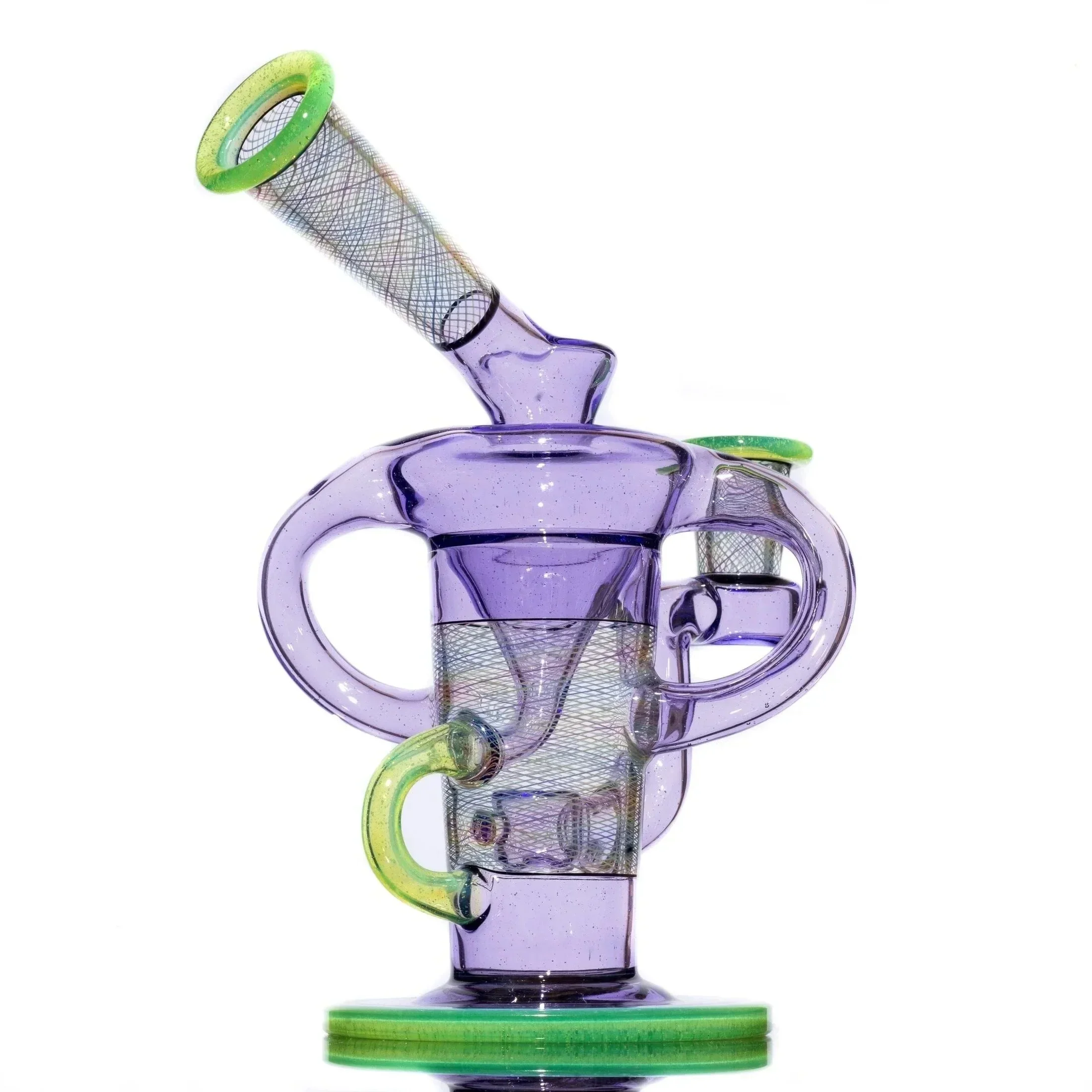 Stevie P - Purple Rain & Slyme Rainbow Retti Double Uptake Klein Recycler w/ Matching Bubble Cap - Image 6