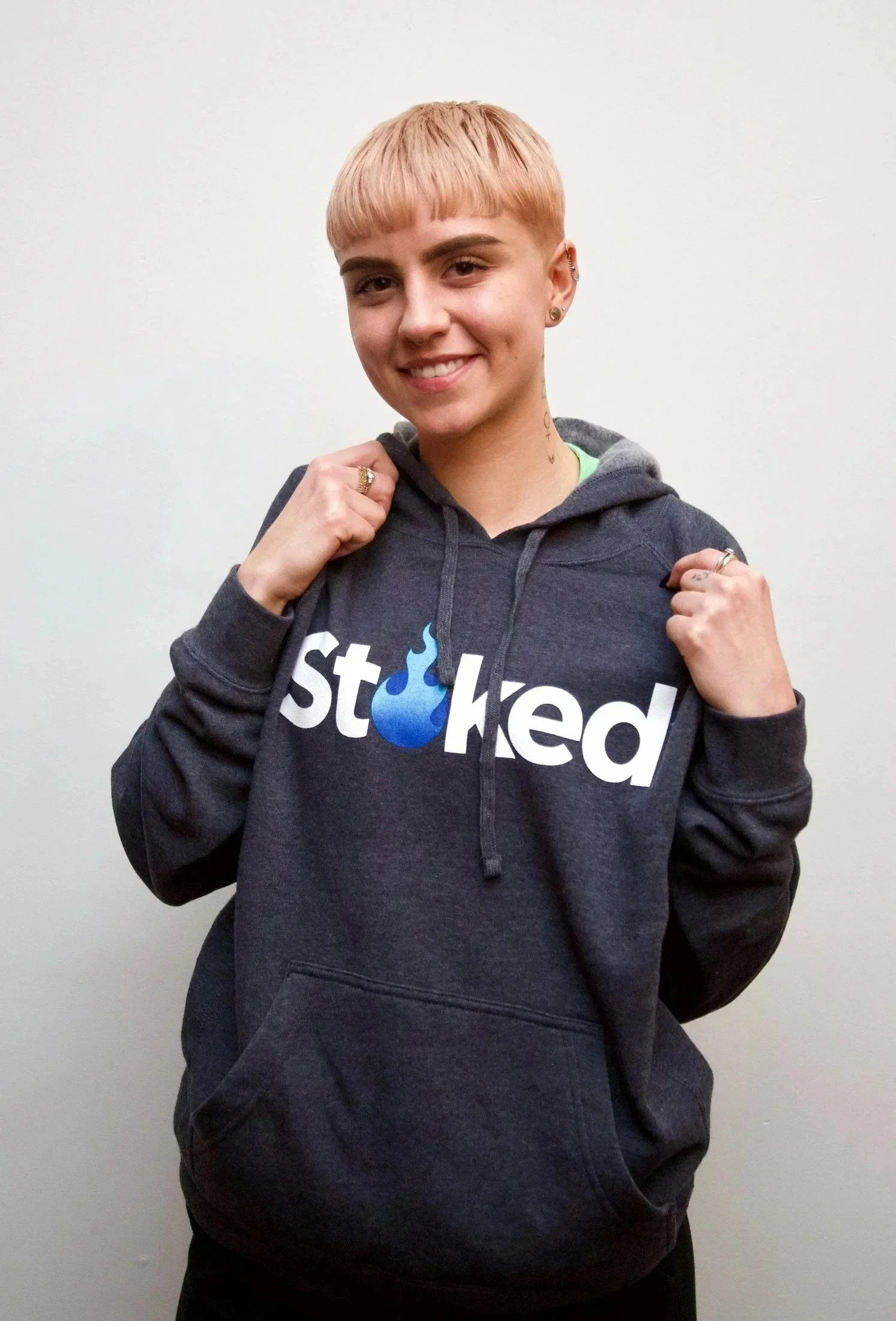 Stoked Provisions - Heather Gray Light Hoodie - Image 3