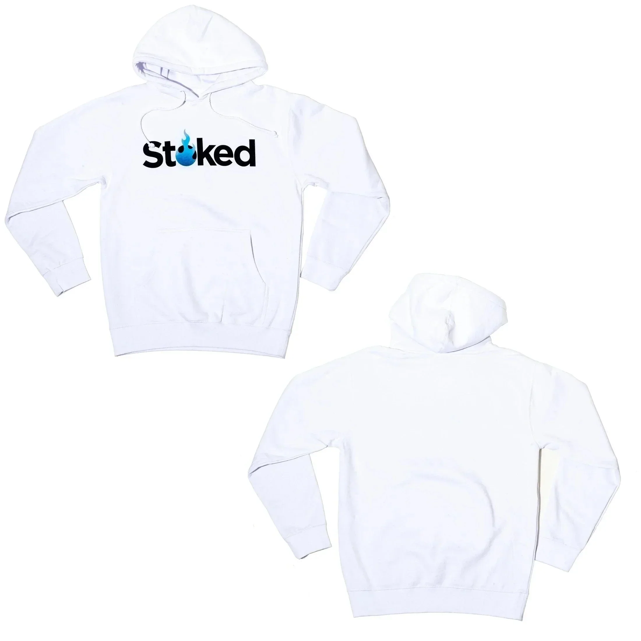 Stoked Provisions - White Heavy Hoodie - Image 2