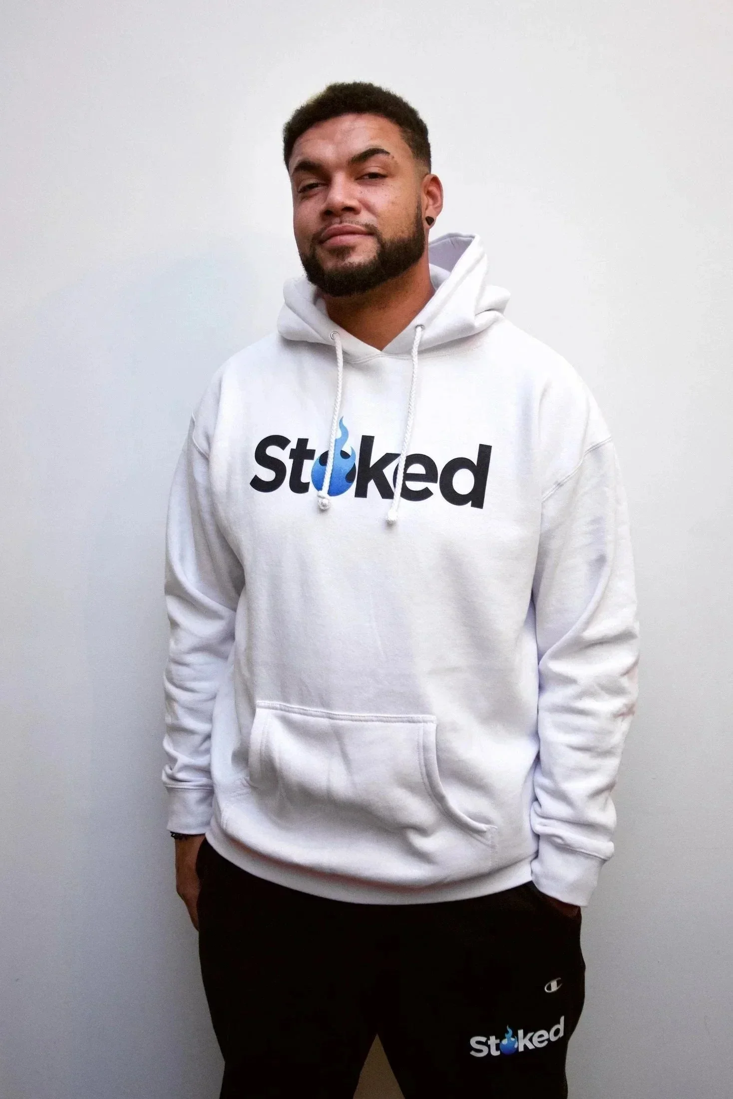 Stoked Provisions - White Heavy Hoodie - Image 3