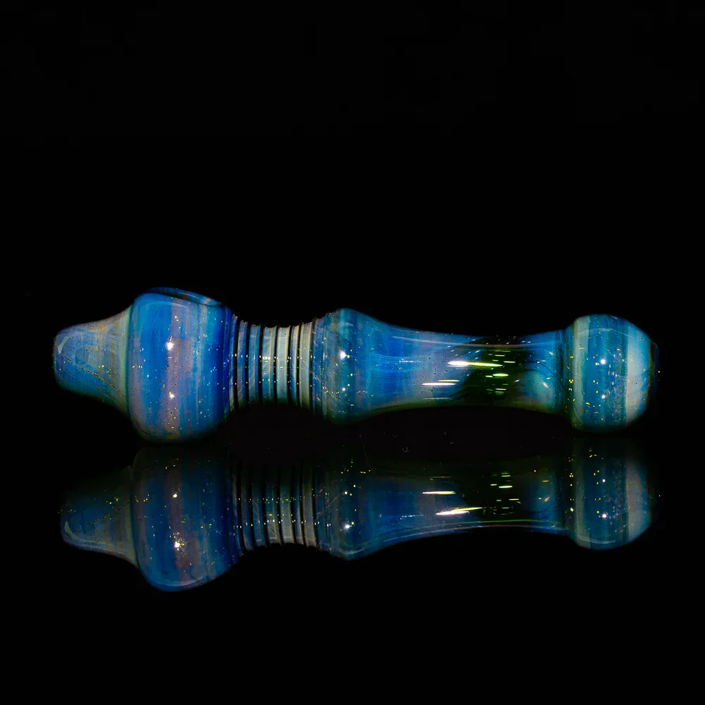 STR8 Glass - Silver Fume Over Transperent Green Multi Hole Spoon - Image 2