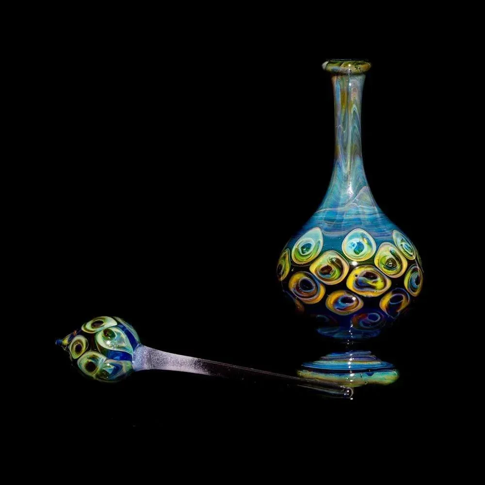 Suellen Fowler - Blue & Green Peacock Eye Perfume Bottle 7 - Image 2
