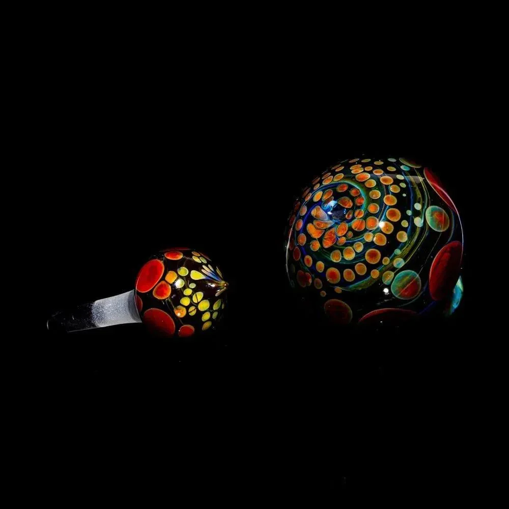 Suellen Fowler - Blue, Green & Red Hobnail Perfume Bottle 10 - Image 3