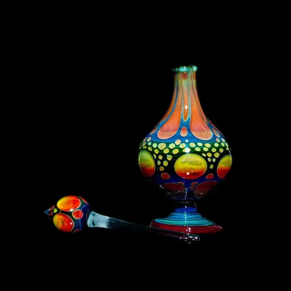 Suellen Fowler - Blue & Red Hobnail Perfume Bottle 11 - Image 2
