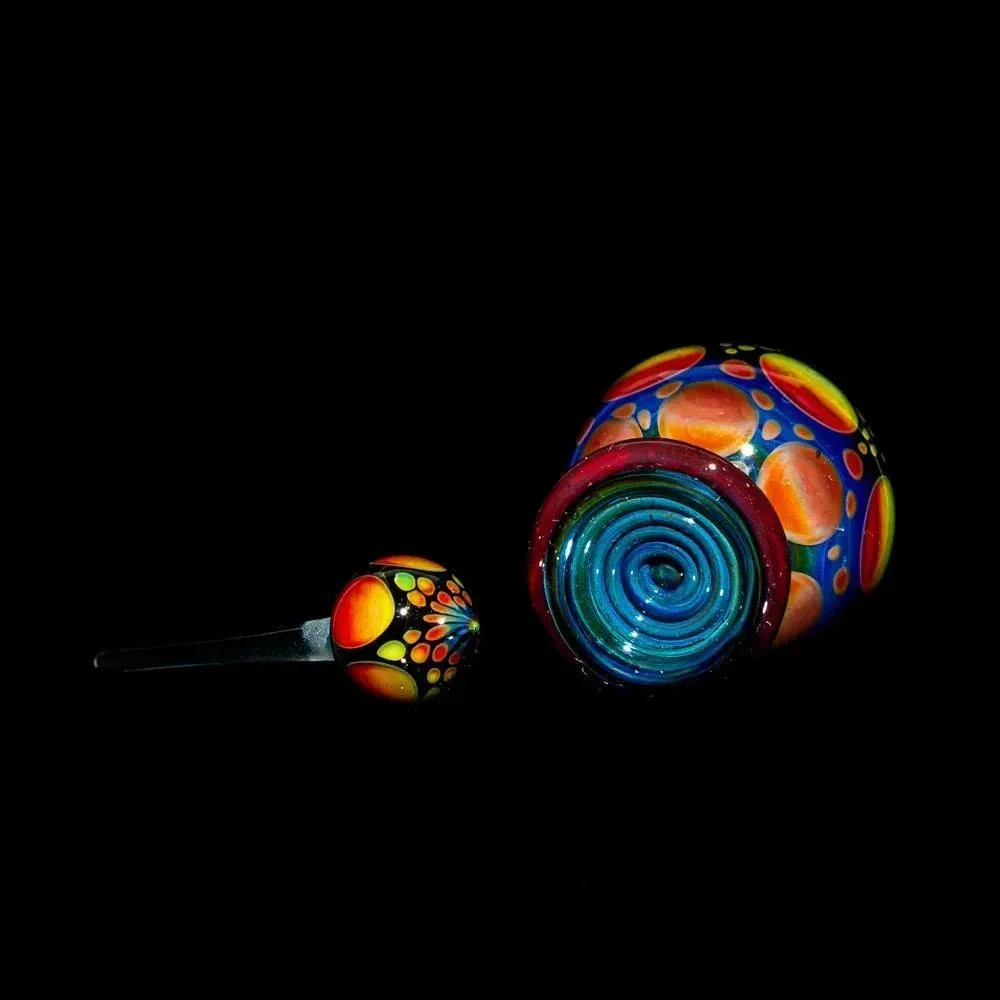 Suellen Fowler - Blue & Red Hobnail Perfume Bottle 11 - Image 3