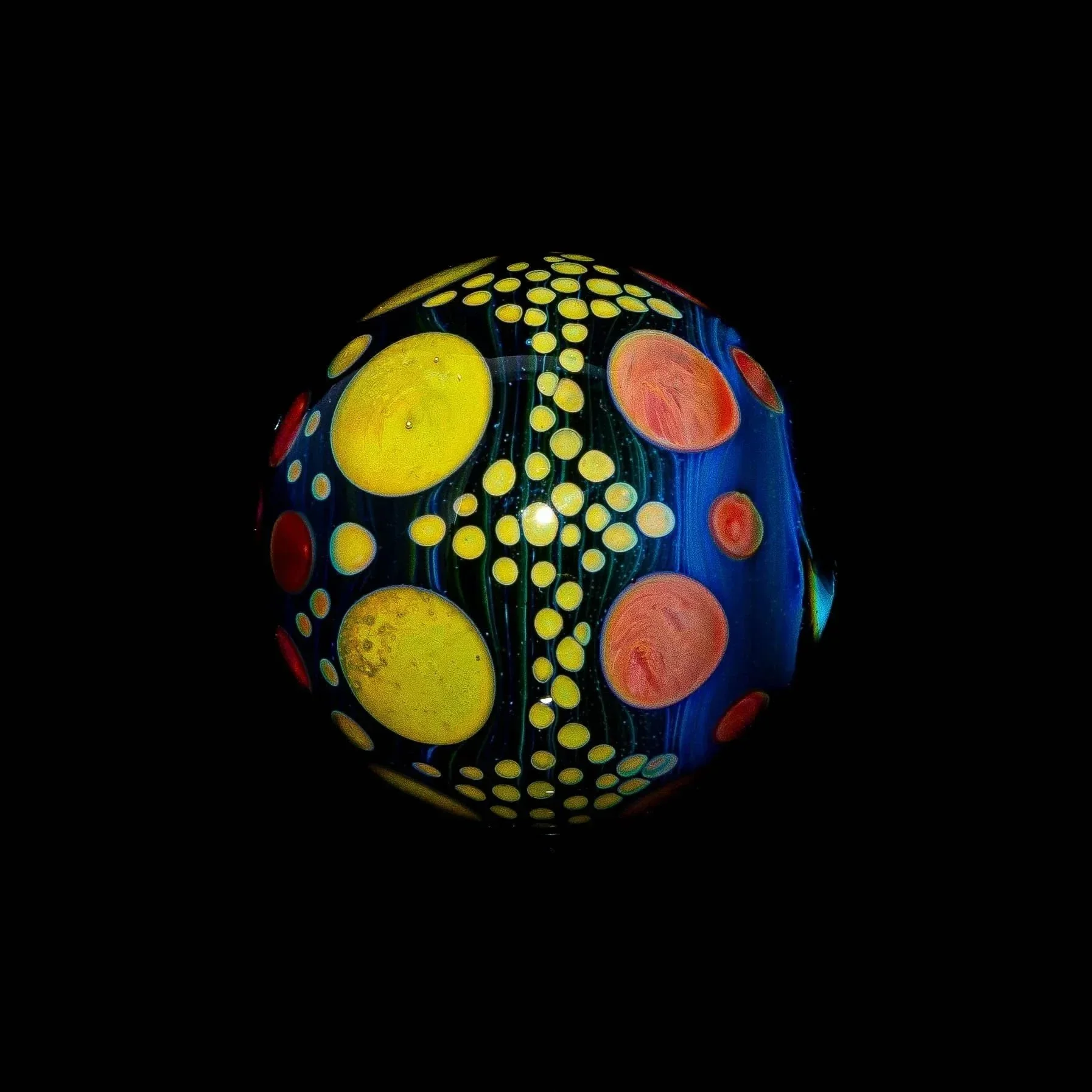 Suellen Fowler - Blue, Yellow & Red Hobnail Marble - Image 2