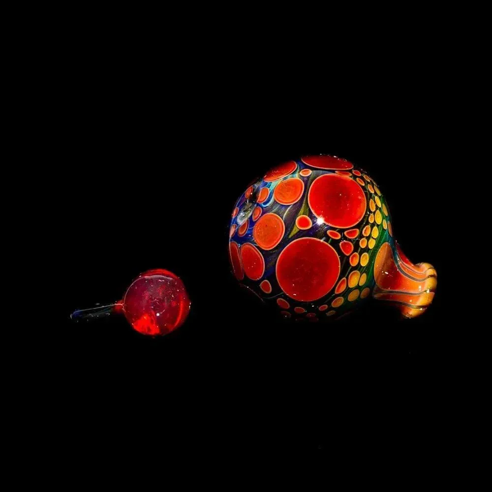Suellen Fowler - Green & Red Coral Mini Hobnail Perfume  Bottle 14 - Image 3