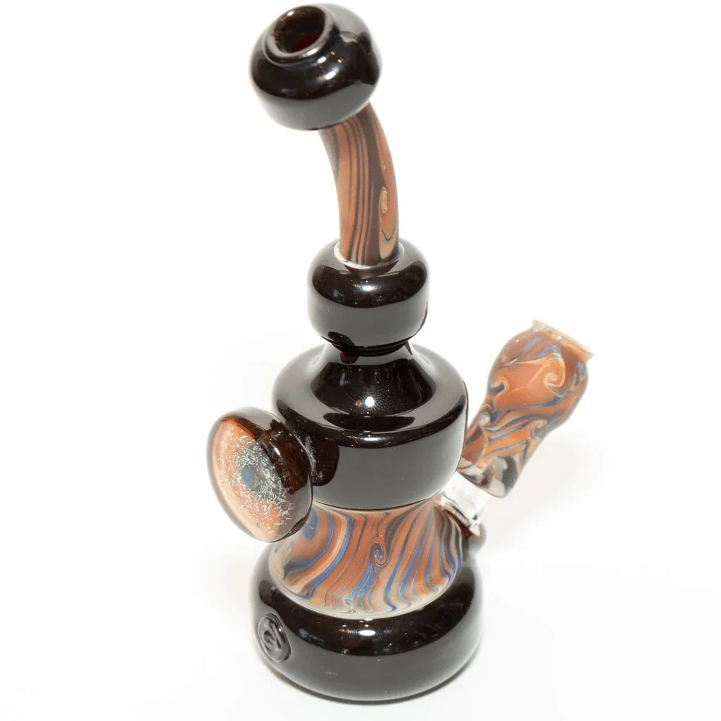 Tyler Glassman Woodgrain 10mm Rig with Dichro and Opal Trap - Image 4