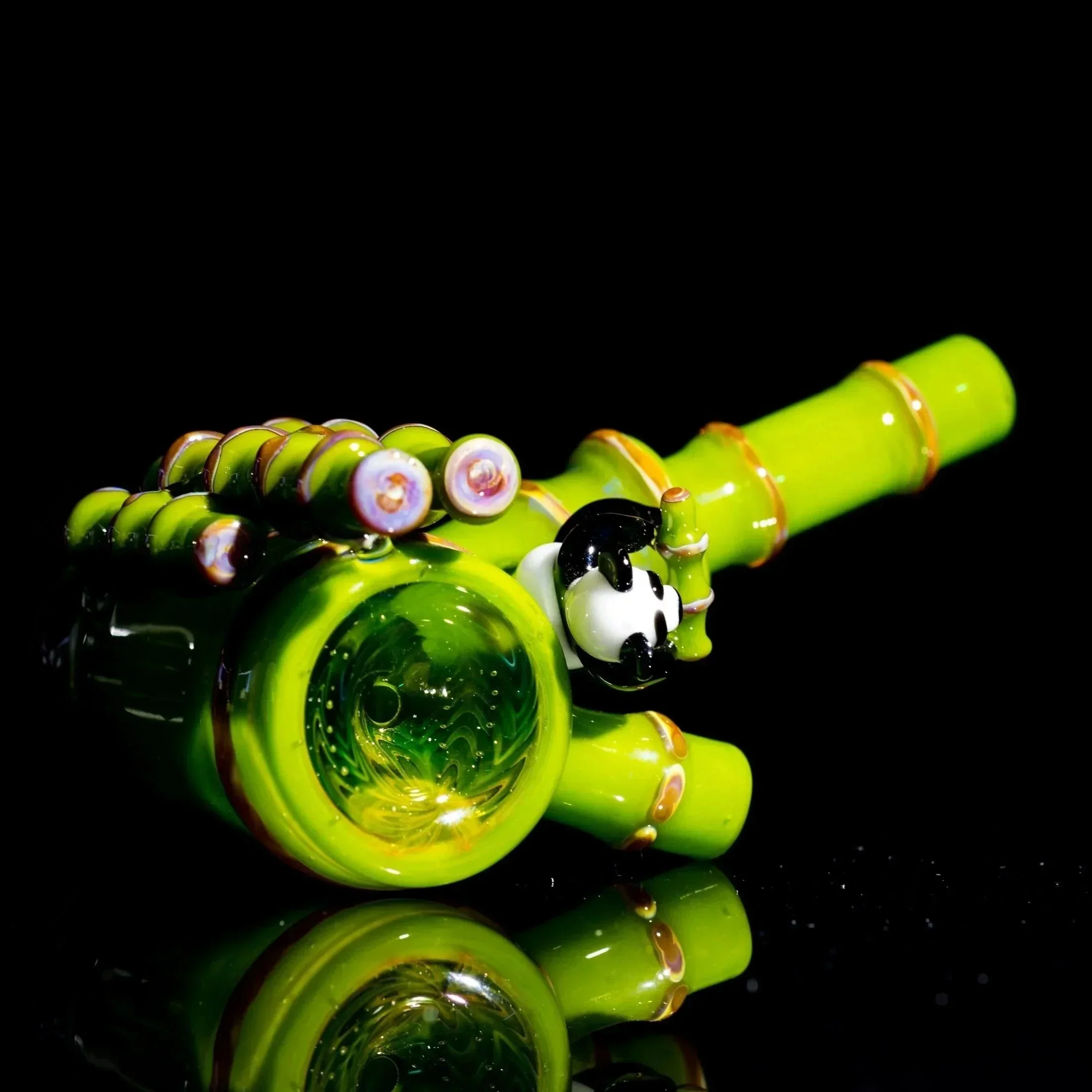 Gonzoe x Glass Goddess - Bamboo Panda Poker Pipe - Image 9